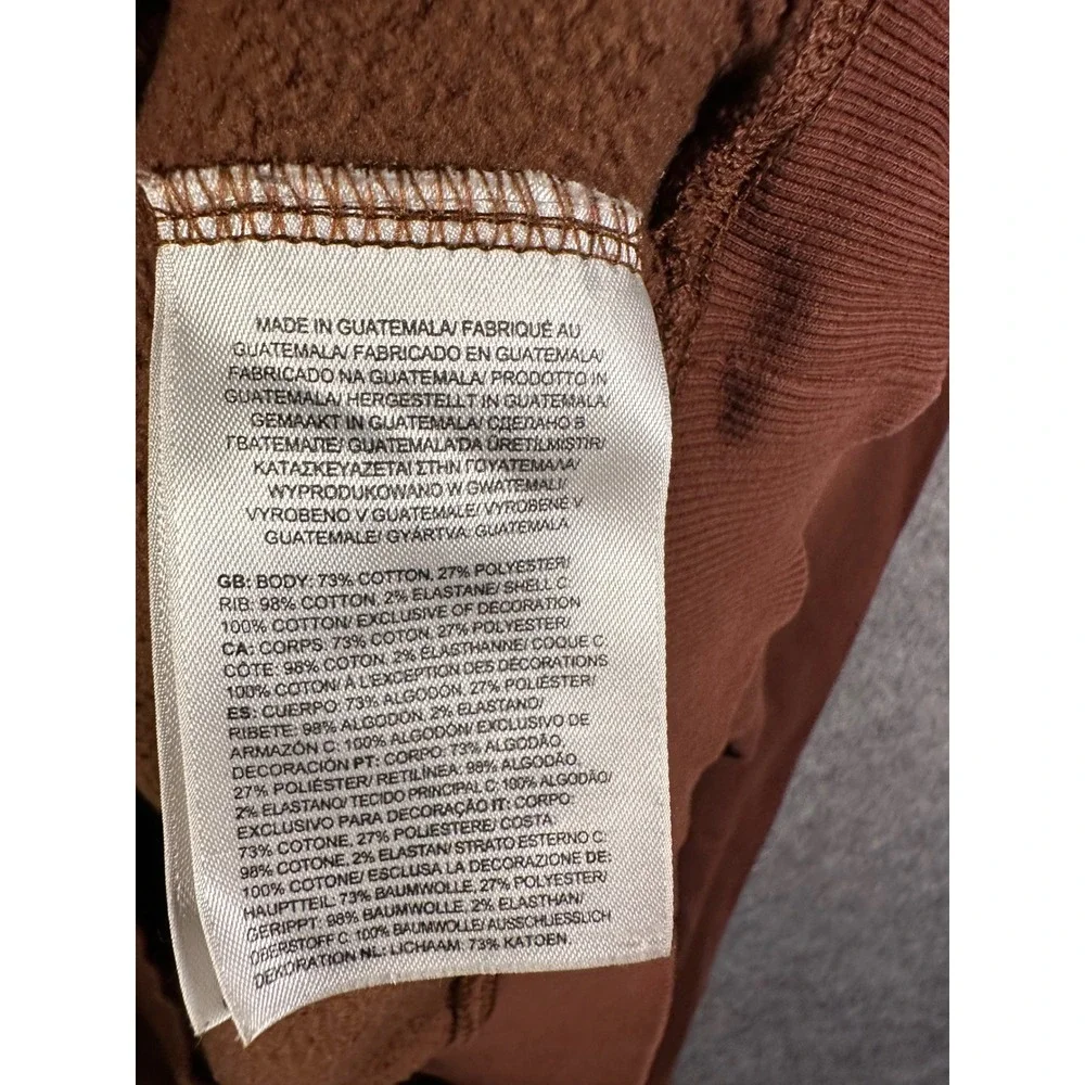 The North Face Mens Large Clay Brown Fleece Pullover Hoodie Logo Sweatshirt‎